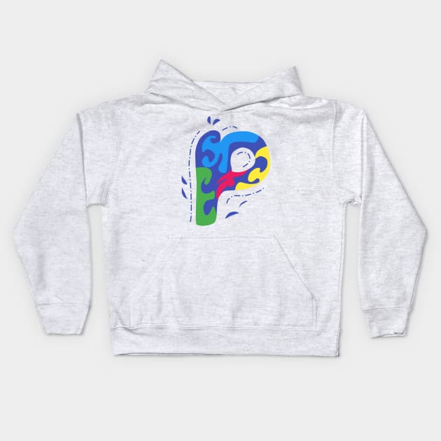 Letter P Kids Hoodie by Fadmel